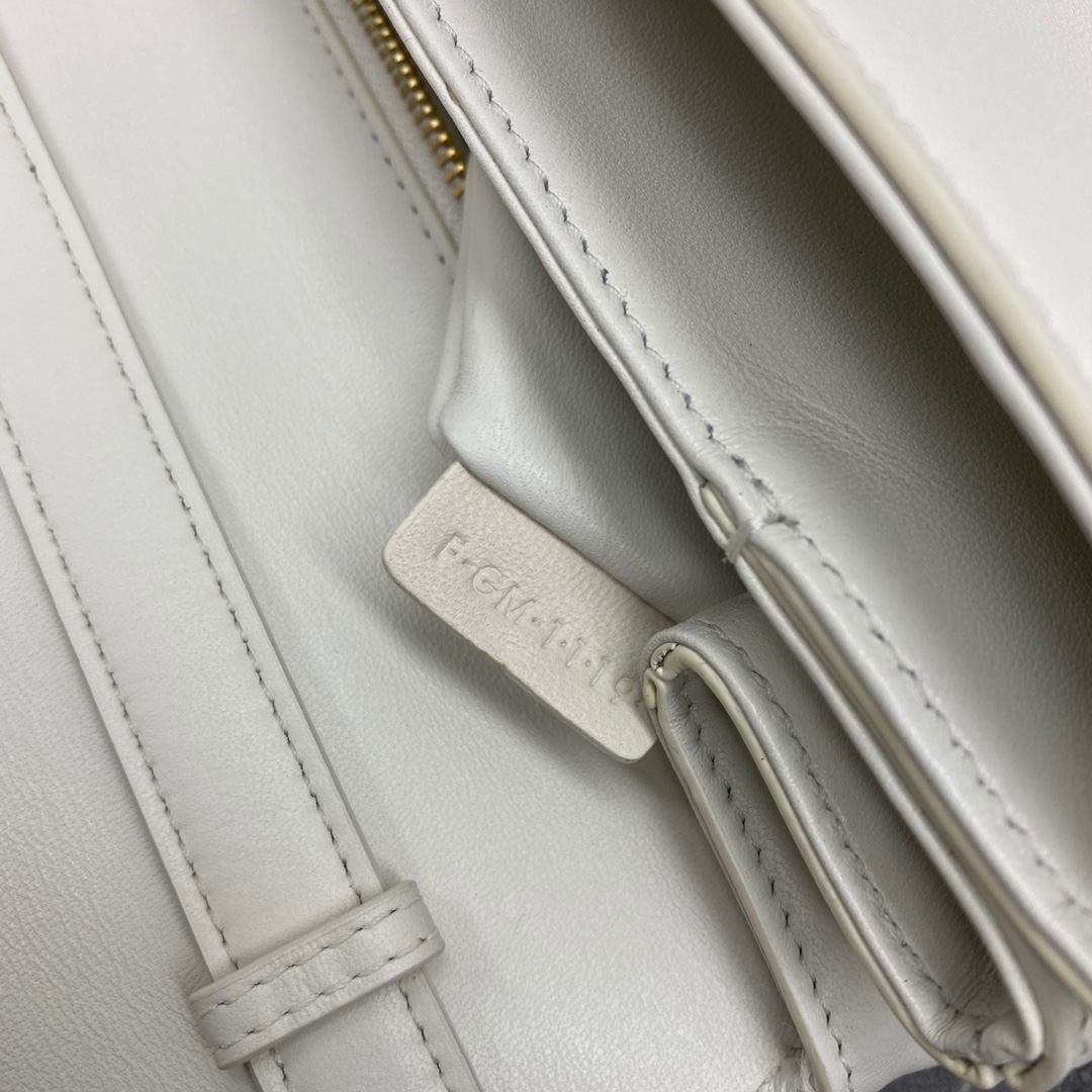 Celine Tabou Shoulder Bag In Smooth Calfskin White 196583